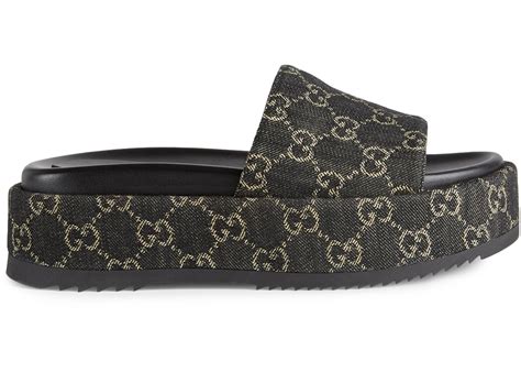 bacl gold gucci slides|Gucci platform slide sandals women.